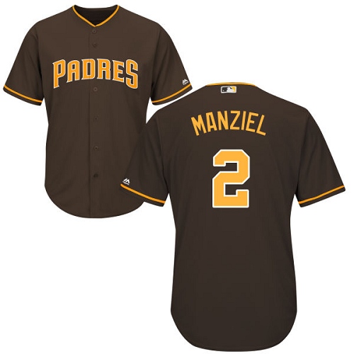 Padres #2 Johnny Manziel Brown Cool Base Stitched Youth MLB Jersey